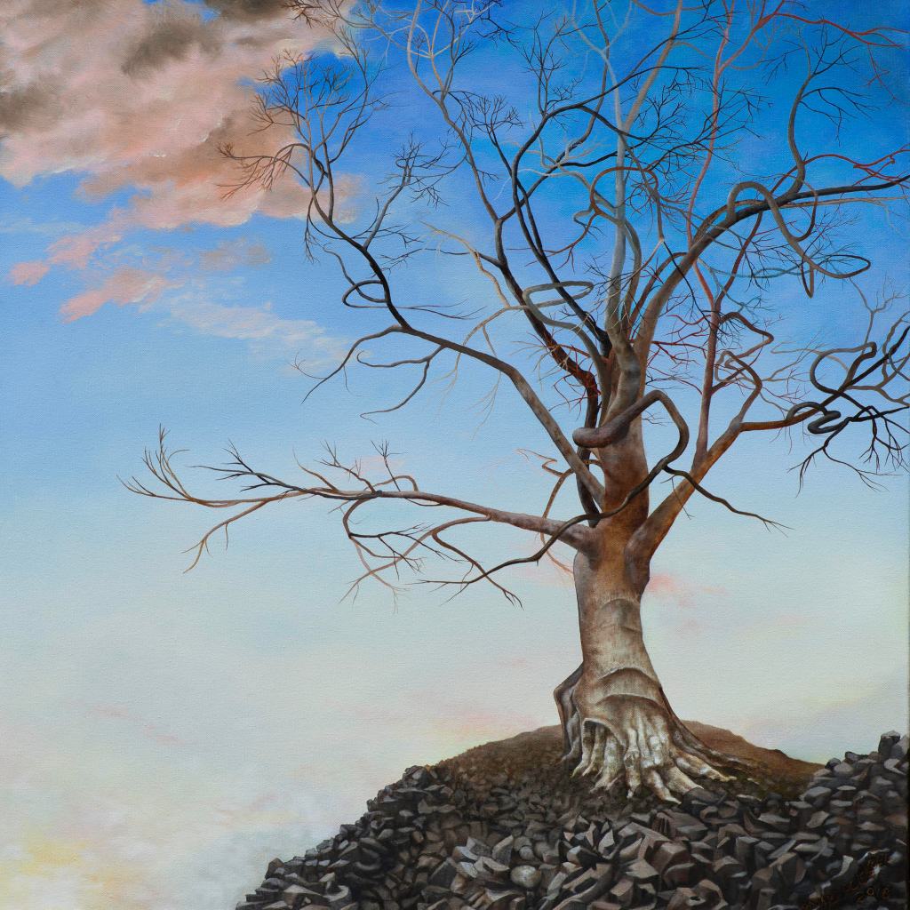 Sanctuary trees oil painting